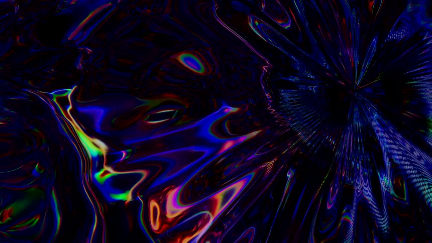 3D Pattern of abstract refracted lights on glassy object