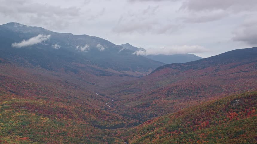 Mountain canyon with fall colors