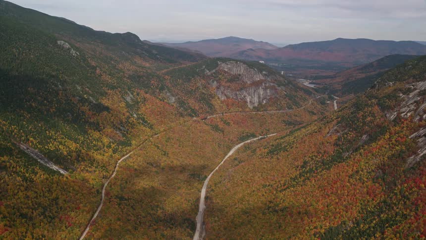 Mountain canyon with fall colors
