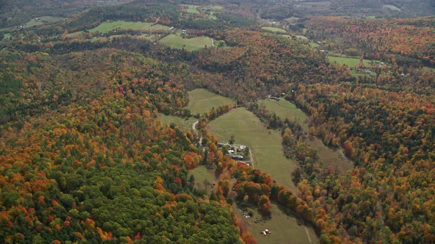 Aerial view fall landscape colors