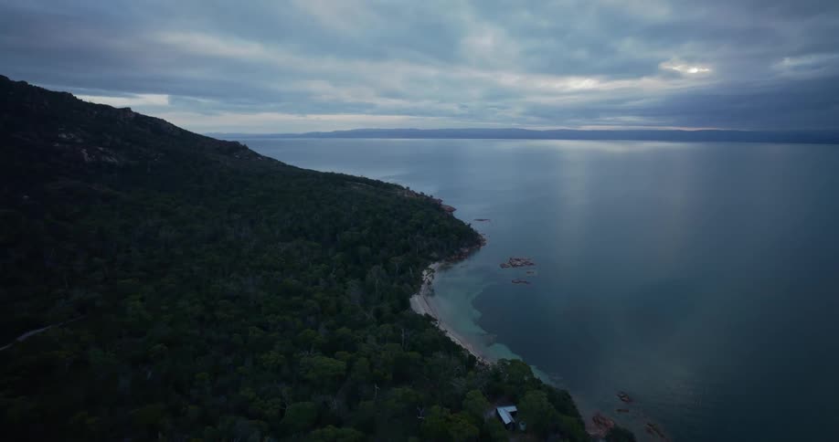 The island is covered in trees