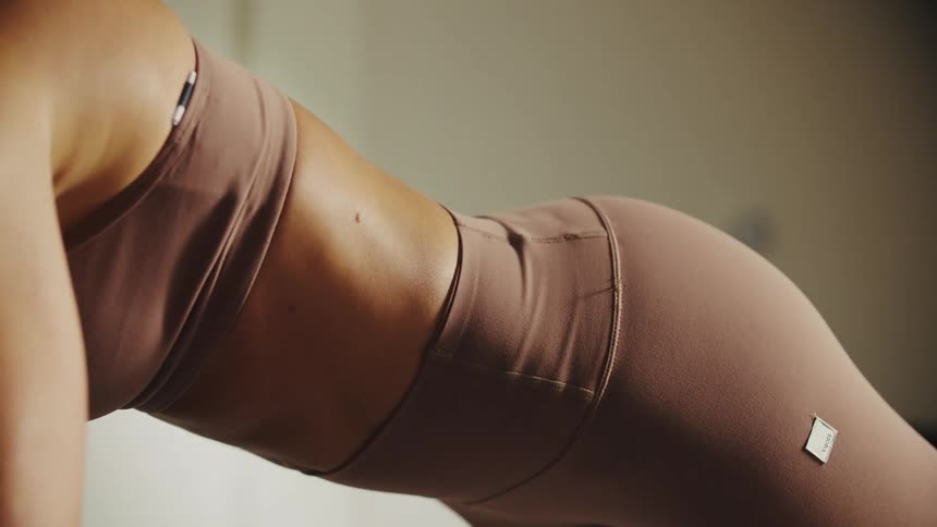 A woman is doing yoga