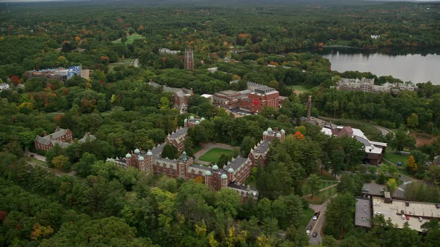 Aerial view of denison university a private liberal arts college in granville ohio