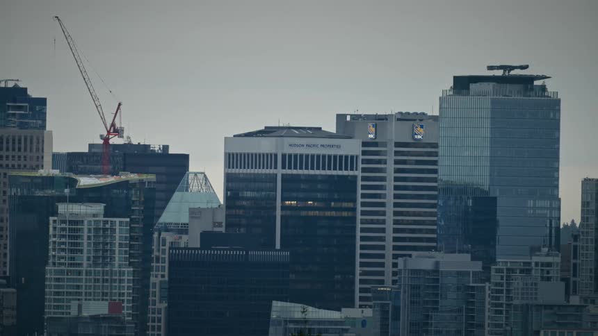 Vancouver skyline in gloomy weather