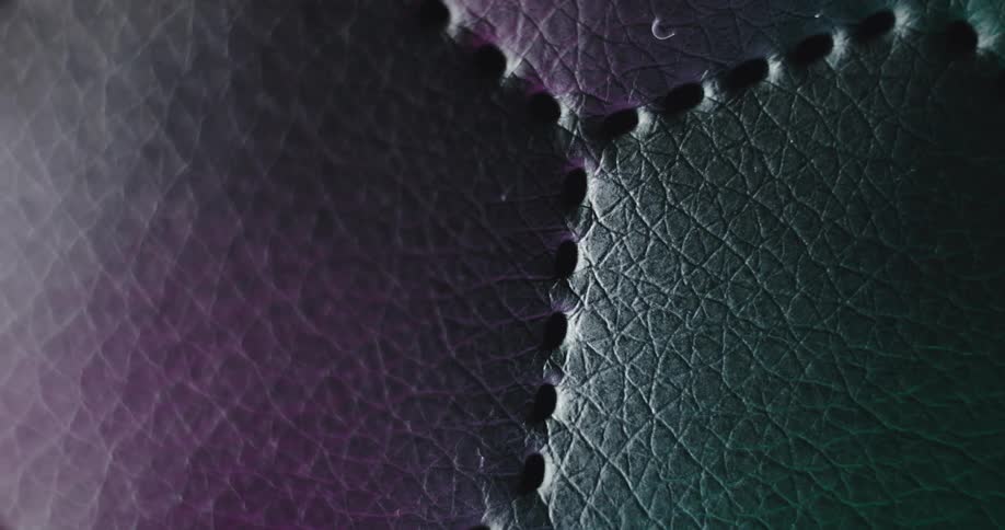 Closeup of stitched leather texture
