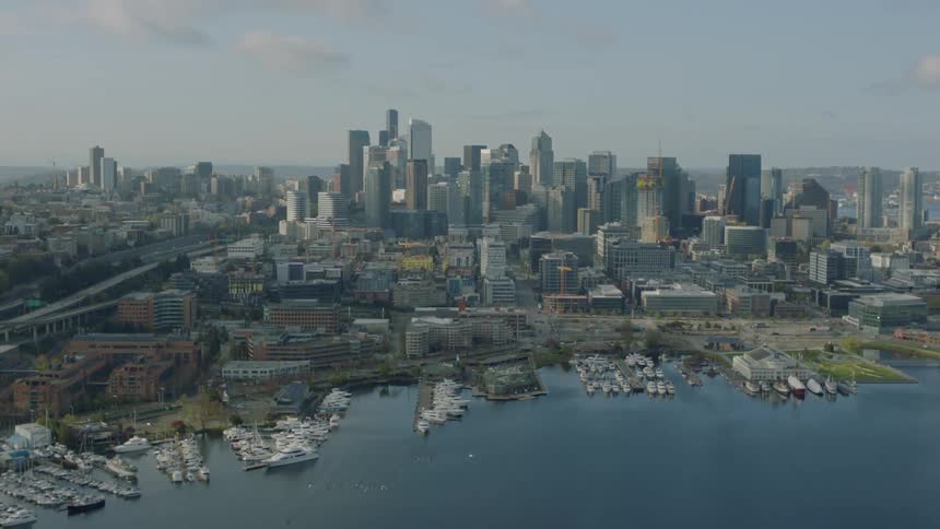 Aerial view of the large city