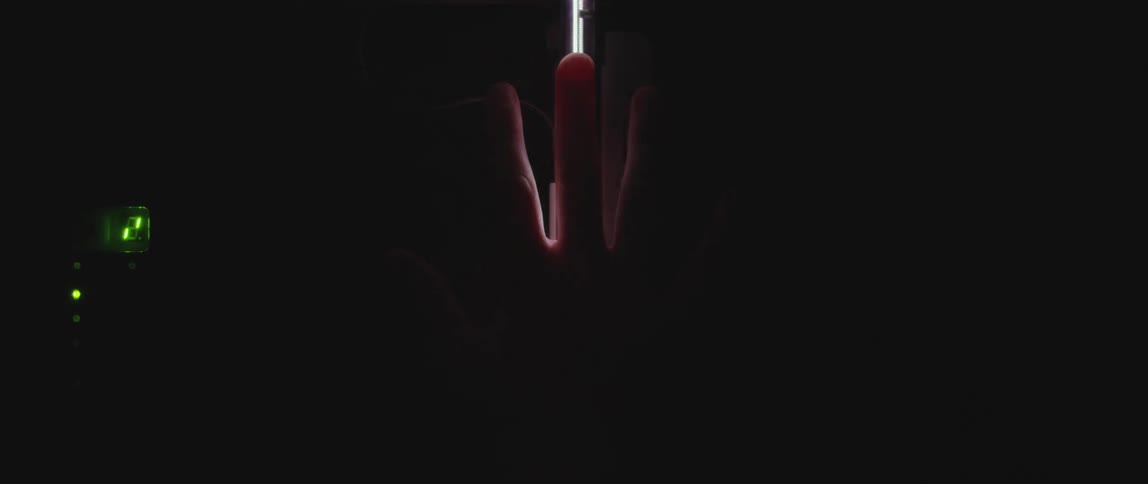 The machine scans someones hand