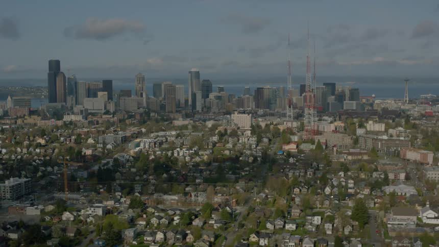 A large city has many tall buildings in the distance