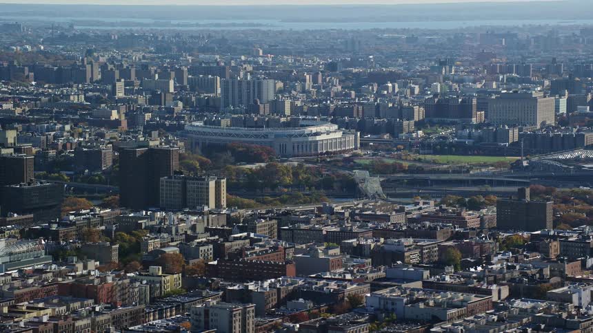 Skyline of a stadium in an urban city