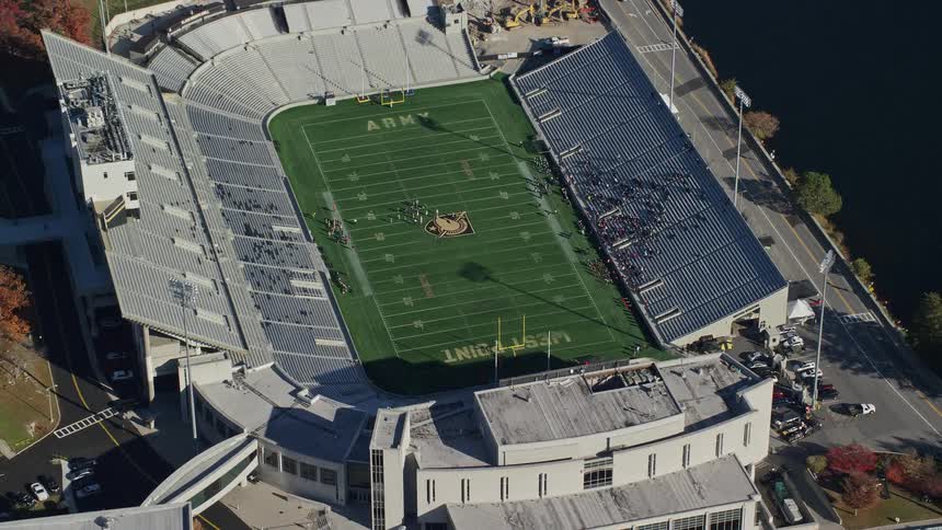 Aerial panorama of an american football stadium