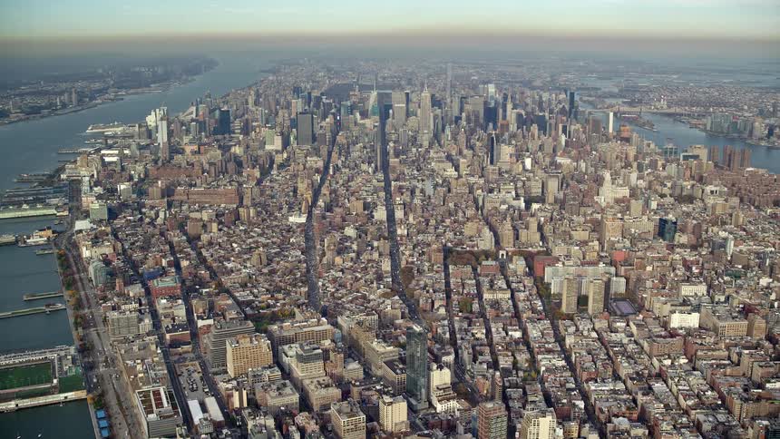 The island is full of tall buildings