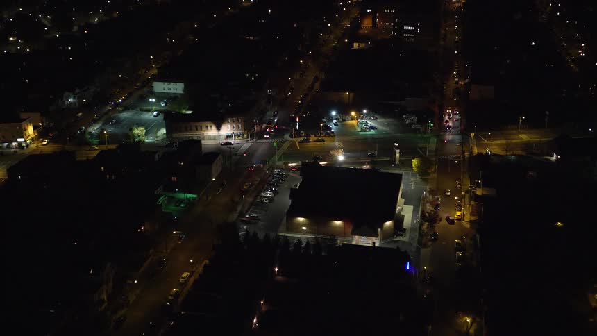 A night aerial view of a city