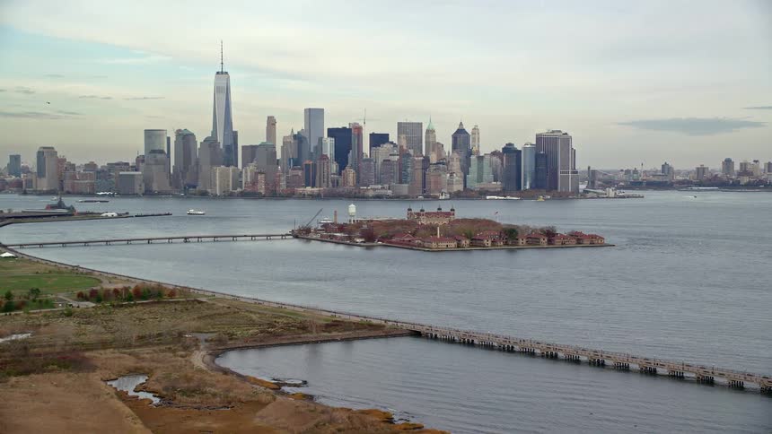 Aerial view of the new york city skyline