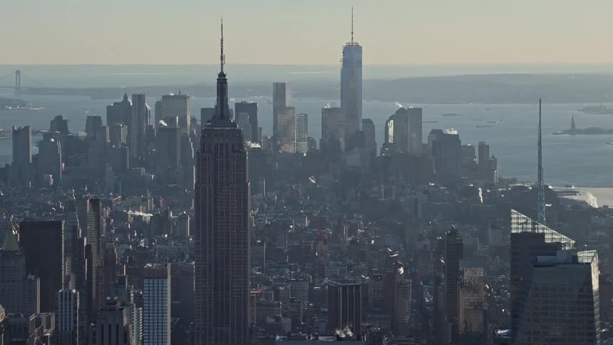New york city skyscrapers on a sunny day