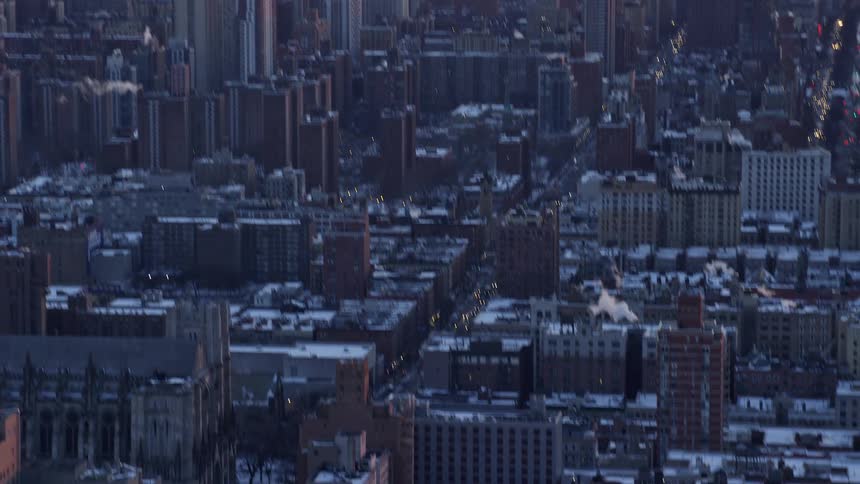 City skyline of a metropolitan area at dusk