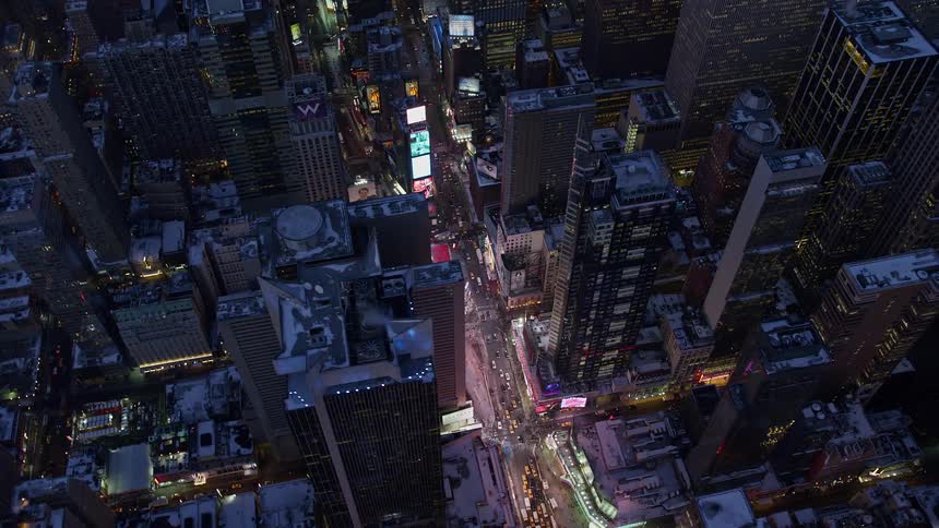 Times square in new york at sunset