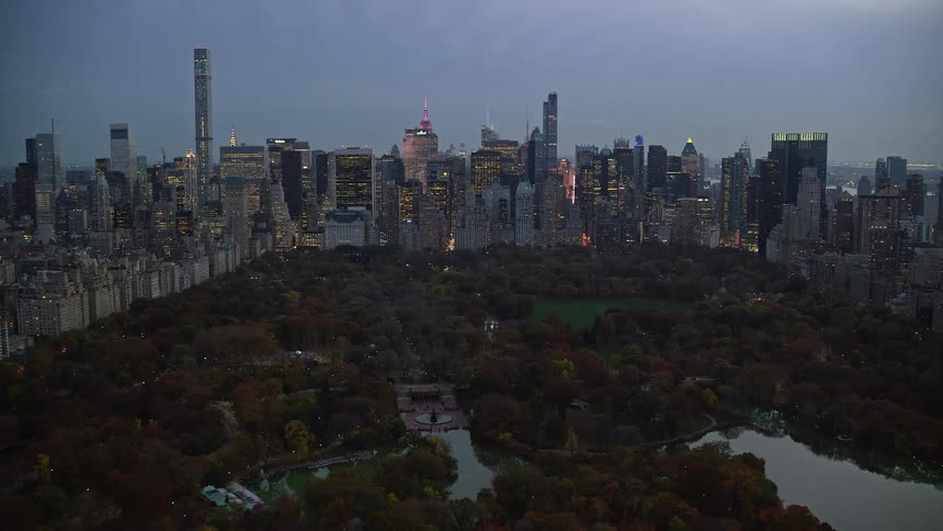 Central park in new york city at sunset