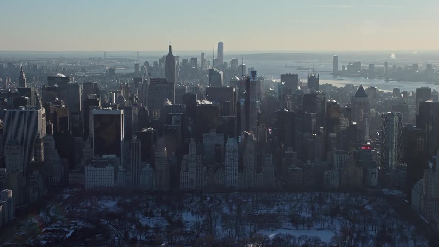 Central park and skyscrapers in new york city