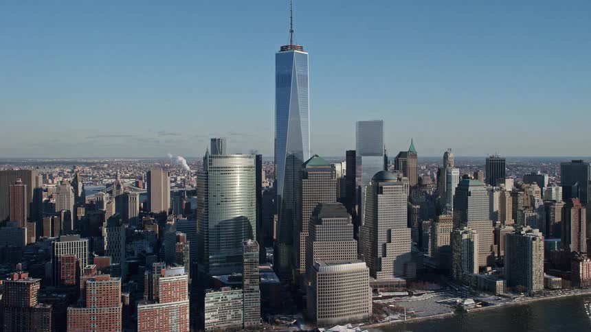An aerial view of a commercial area of a metropolitan city