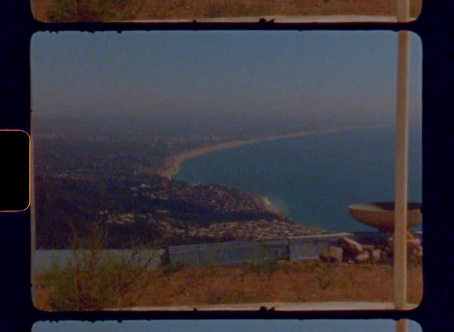 Amplified view of the coastline sea and cityscape