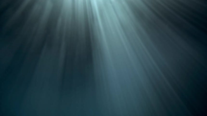 Rays of sunshine reach underwater