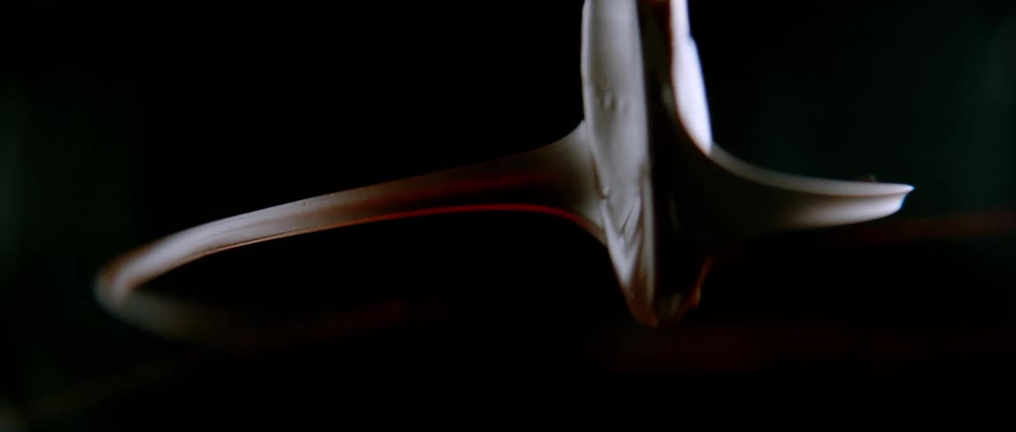 A piece of chocolate spinning in circle