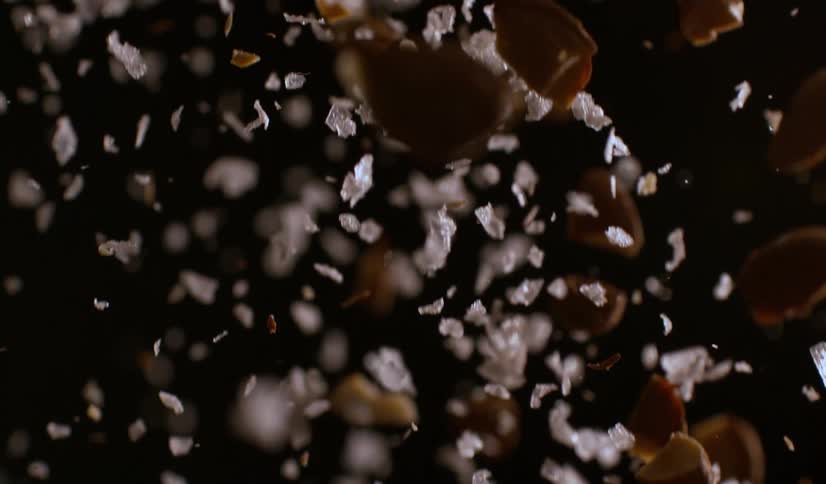 Cacao beans falling down