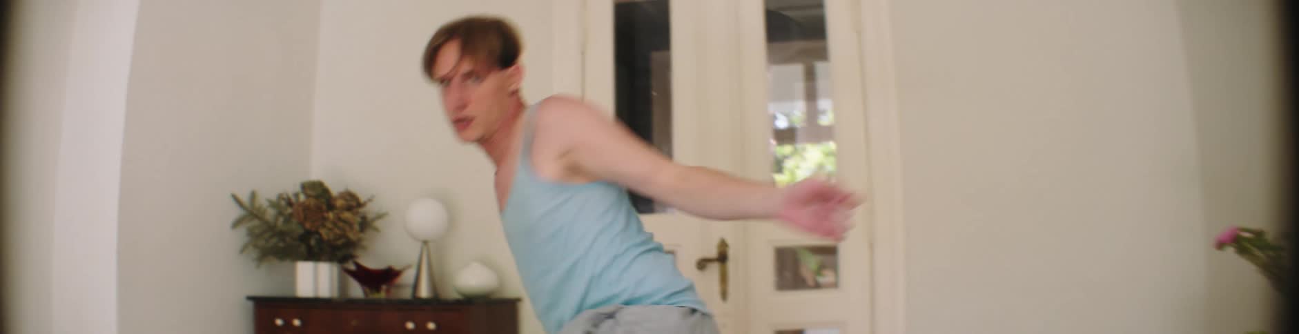 Man dancing with body and arm movements