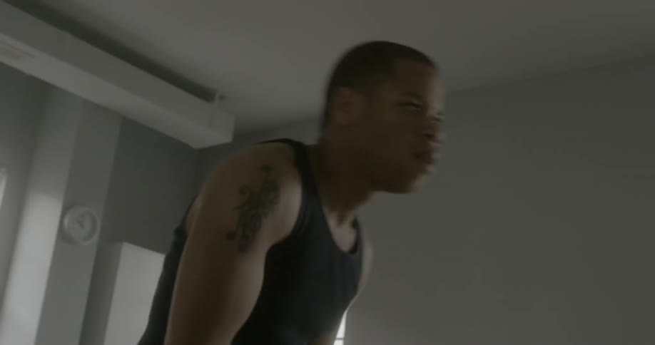 Man dancing in an empty room