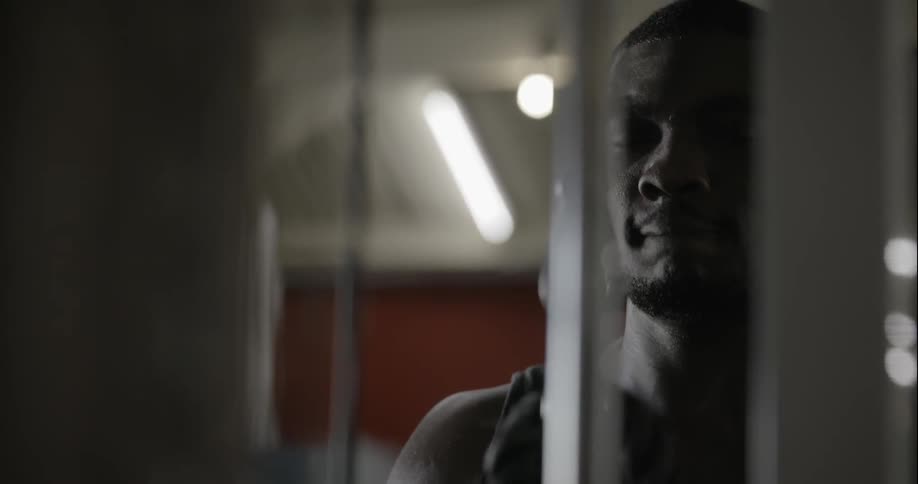 Man exercises at a gym
