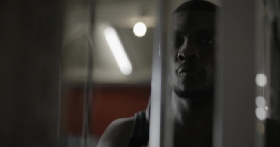 Man exercises at a gym