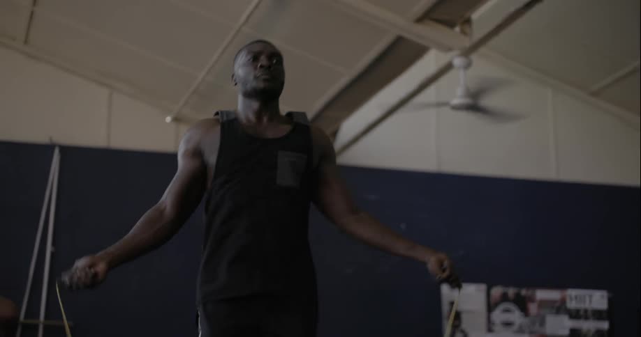 A man is jumping rope