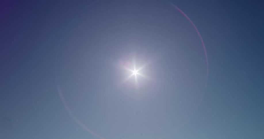 Clear sky view with the sun shining during the day