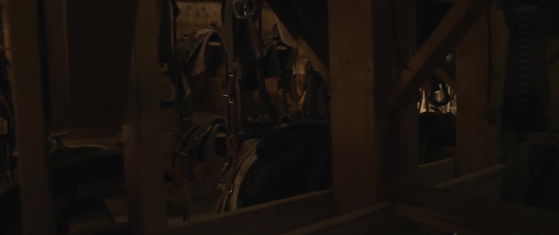 A corral with many horse saddles