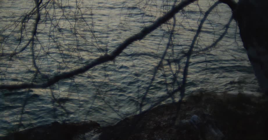 Stream of water at sunset