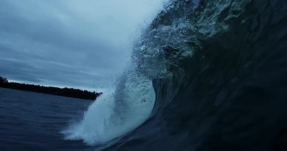 Sea waves at sunset