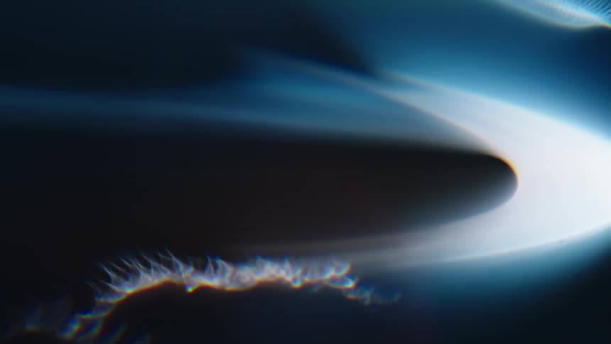 Blue flame flows over copper coils