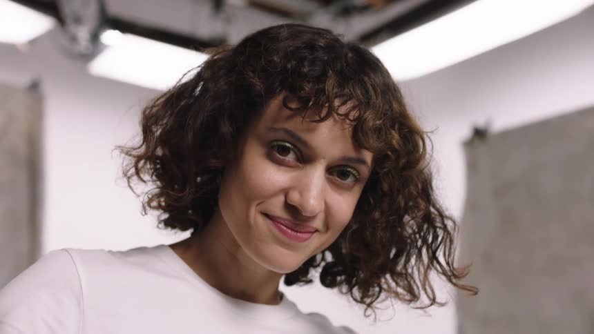 A young woman on a photo shoot