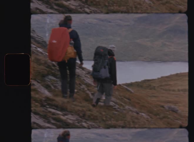 People descending a mountain during a hike