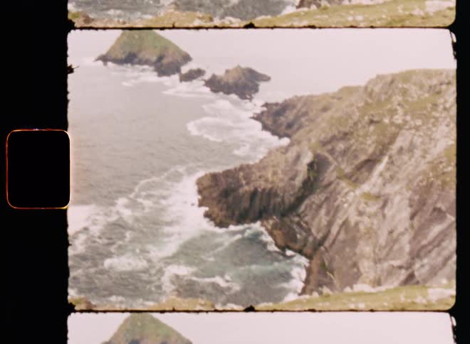 Mountains surrounded by the ocean