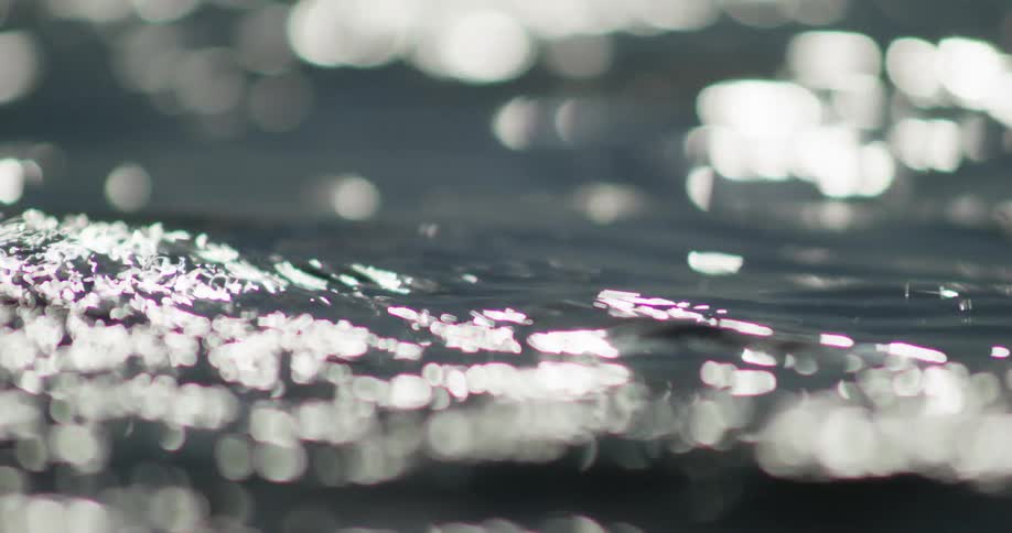 Extreme close up on the sea with small calm waves during the day