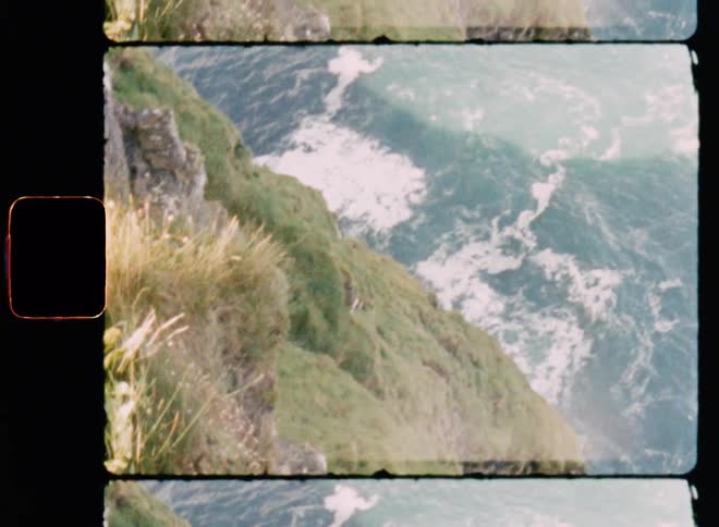 Below the cliff is the ocean