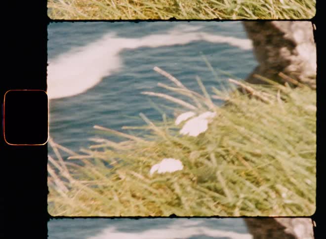 Over the steep cliff is the ocean