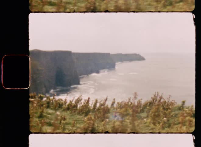 Panorama of a coastal cliff overlooking the sea