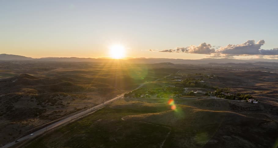 The sun is rising on the landscape