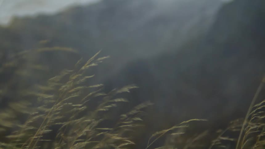 A clip of a windy weather at a mountainous area