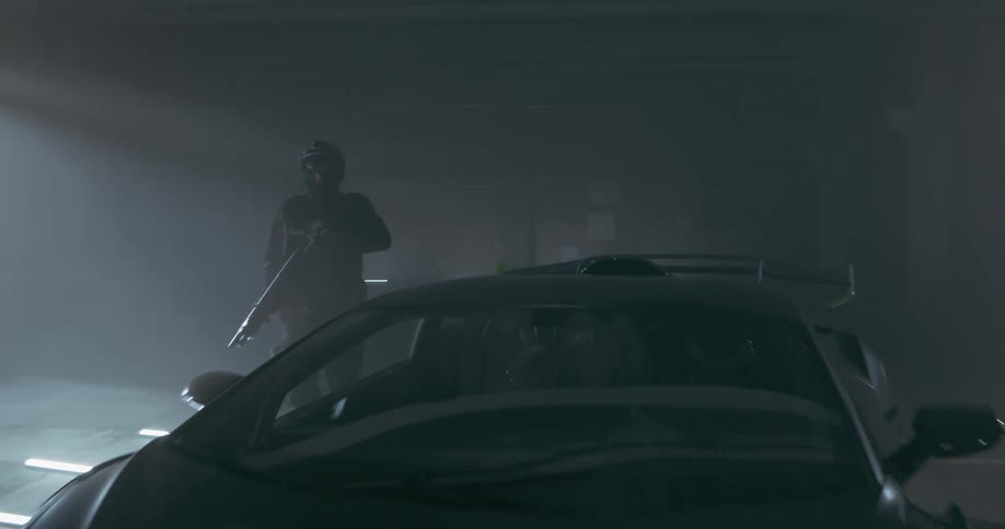 Security agents protecting a luxury car