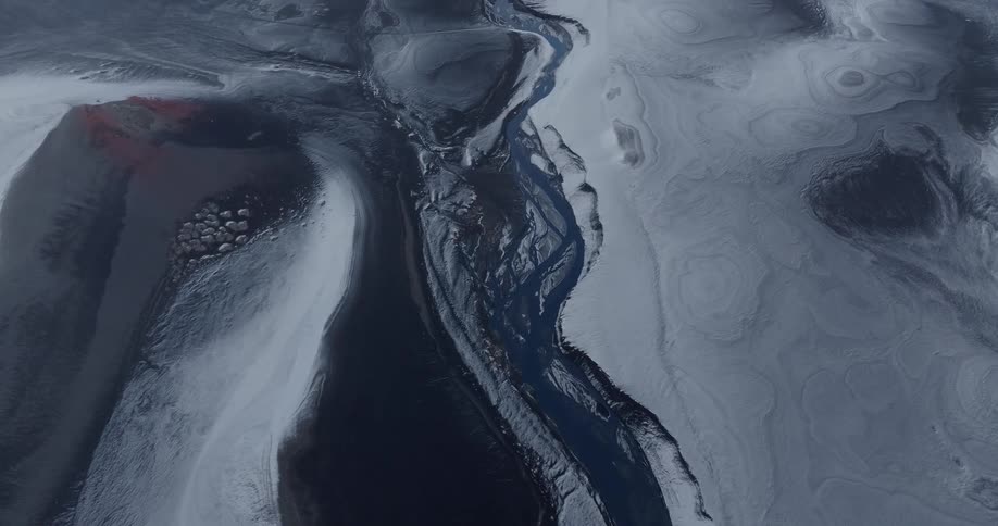 Aerial view of a glacier