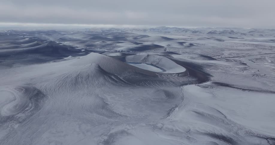The landscape is covered in ice