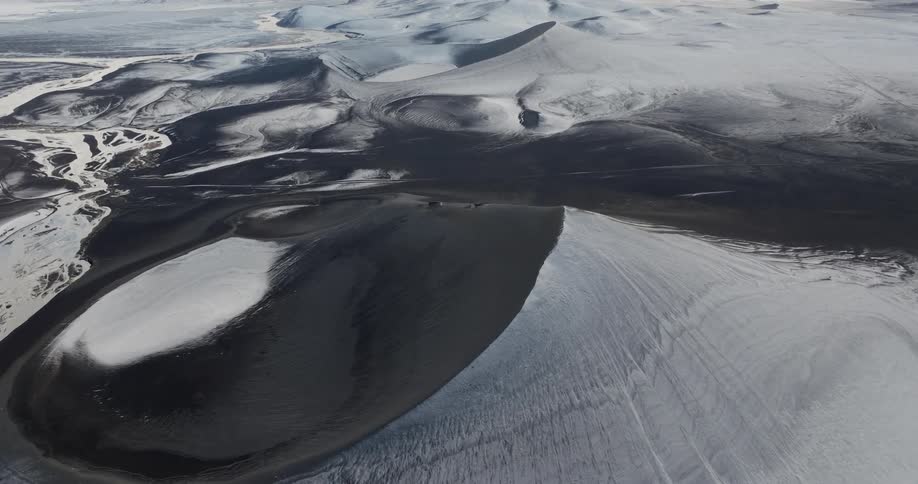 Snowcovered mountains in a desert